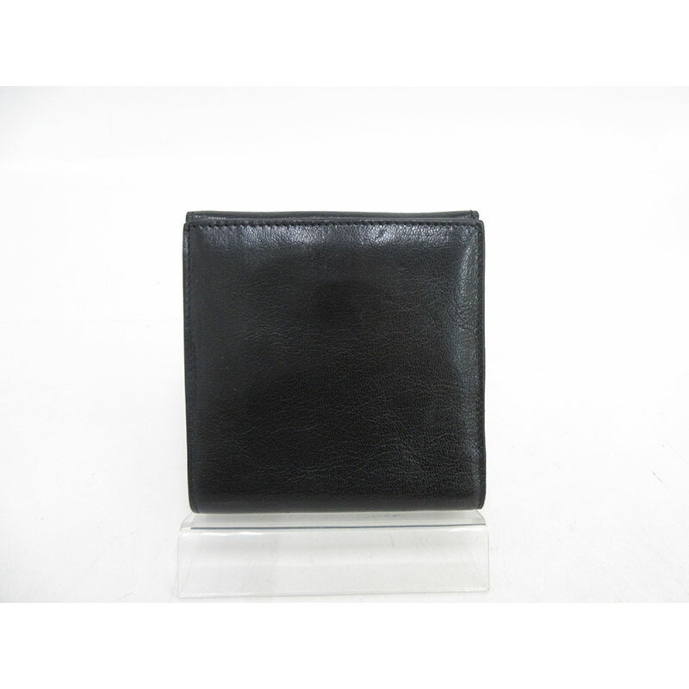 Bottega Veneta Bifold Hook Leather Wallet Black Double
